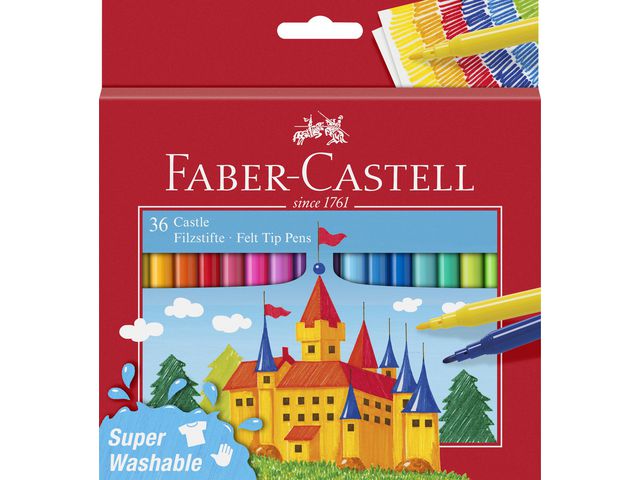 Faber-Castell Fiberpenna Barn sorterade färger 36/fp | Skola och förskola - Pennor och tillbehör - Fiberpennor - Standard | Kontorsexperten