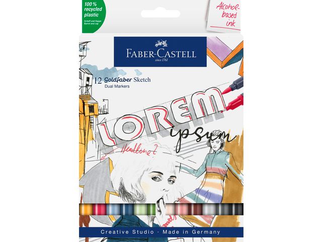 Faber-Castell Fiberpenna Goldfaber Sketch 12/fp | Skola och förskola - Pennor och tillbehör - Fiberpennor - Standard | Kontorsexperten