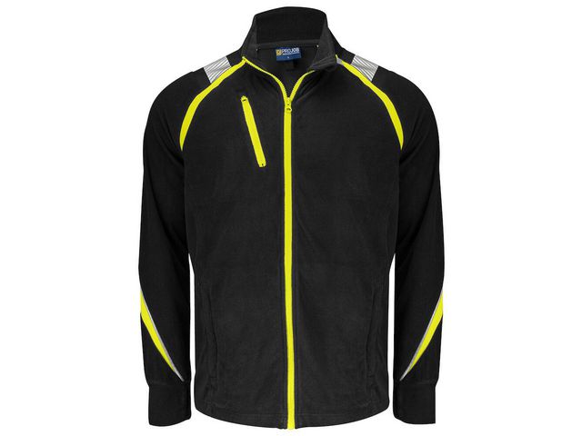 PROJOB Fleecejacka 2328 svart/gul XL | Arbetskläder - Arbetsjackor - Fleecejackor | Kontorsexperten