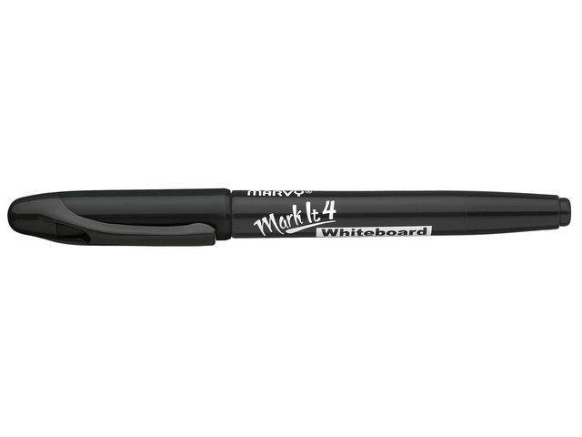 Marvy Whiteboardpenna, MarkIt 4, icke-permanent, alkoholbaserat bläck, 2 mm, mediumspets, svart | Kontorsmaterial - Pennor - Whiteboardpennor - Rund spets | Kontorsexperten