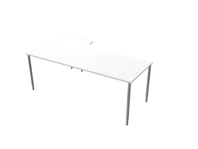 LANAB DESIGN Skrivbord Höger 200x120cm vitlaminat/grå | Kontorsmöbler och inredning - Bord och hurtsar - Skrivbord - Fasta | Kontorsexperten