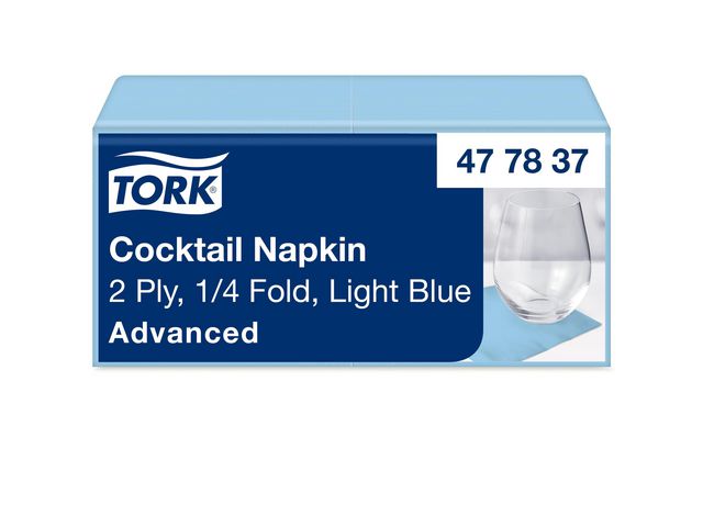 TORK Servett Cocktail 2-lags ljusblå 200/fp | Kök och servering - Servetter och dukar - Servett - 2-lagers | Kontorsexperten