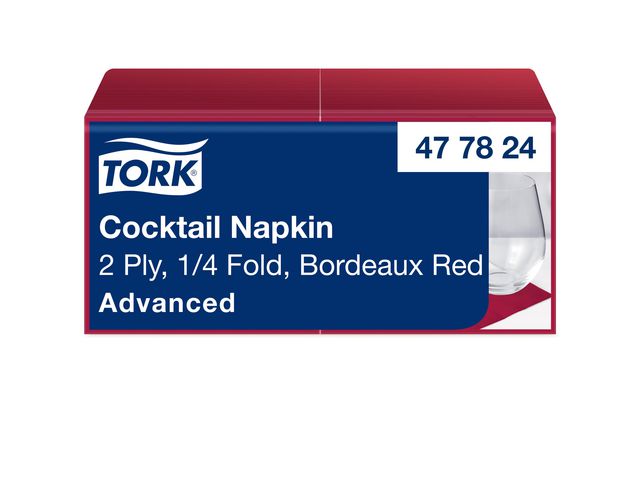 TORK Servett Cocktail 2-lags vinröd 200/fp | Kök och servering - Servetter och dukar - Servett - 2-lagers | Kontorsexperten