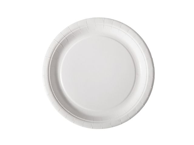 BioPak Desserttallrik 18cm vit 100/fp | Kök och servering - Engångsartiklar - Tallrikar - Papper | Kontorsexperten