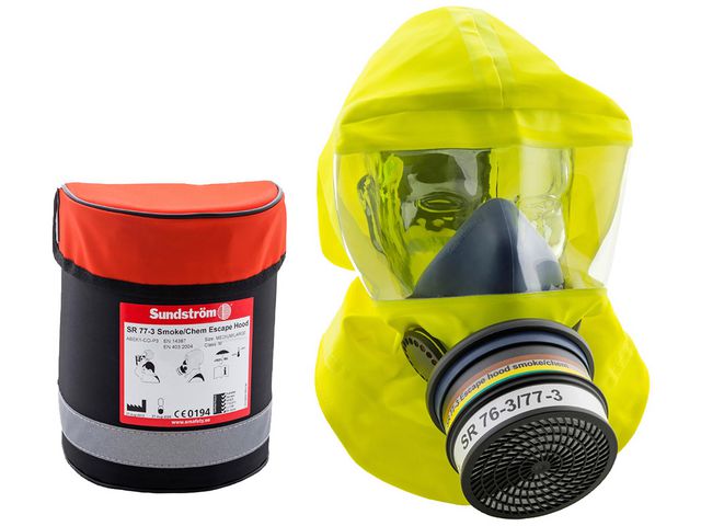 Sundström Flykthuva SUNDSTRÖM SR77-3 med väska M/L | Skyddsutrustning - Andningsskydd - Helmasker med filter | Kontorsexperten