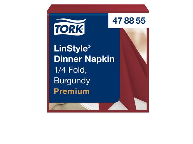 TORK Servett LinStyle vinröd 39x39cm 50/fp | Kök och servering - Servetter och dukar - Servett - 3-lagers | Kontorsexperten