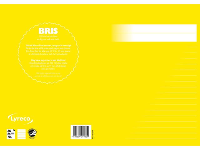 Skrivhäfte A5 linjerat 8,5mm gul | Skola och förskola - Förbrukning skola häften - Skrivhäften | Kontorsexperten