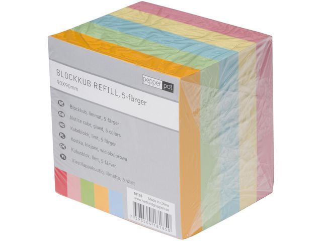 pepper pot Blockkub Pepperpot 90x90mm 850 ark fem färger | Kontorsmaterial - Block och anteckningsböcker - Blockkuber | Kontorsexperten