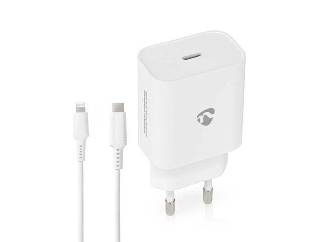 NEDIS Laddare Vägg 20 W USB-C/Lightning | Datorprodukter - Surfplattor och smartphones - Laddare - Vägg | Kontorsexperten