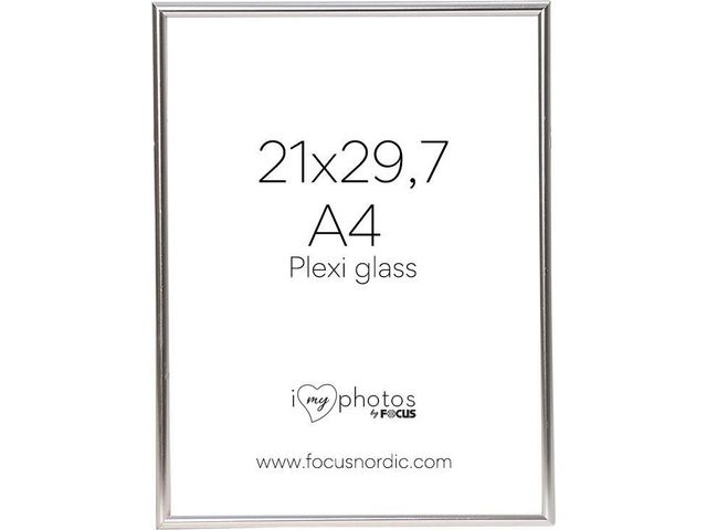 Ram A4 aluminium/plexiglas vit | Kontorsmöbler och inredning - Tavlor ställ och ramar - Fotoramar | Kontorsexperten