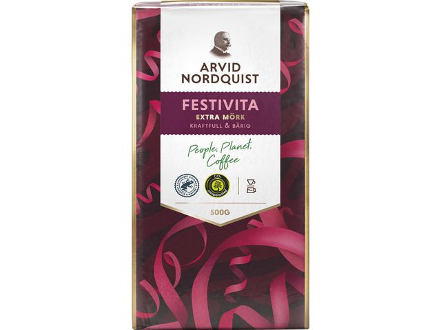 Arvid Nordquist Kaffe, Classic Festivita, extra mörkrostat, 100 % Arabica-bönor, 500 g