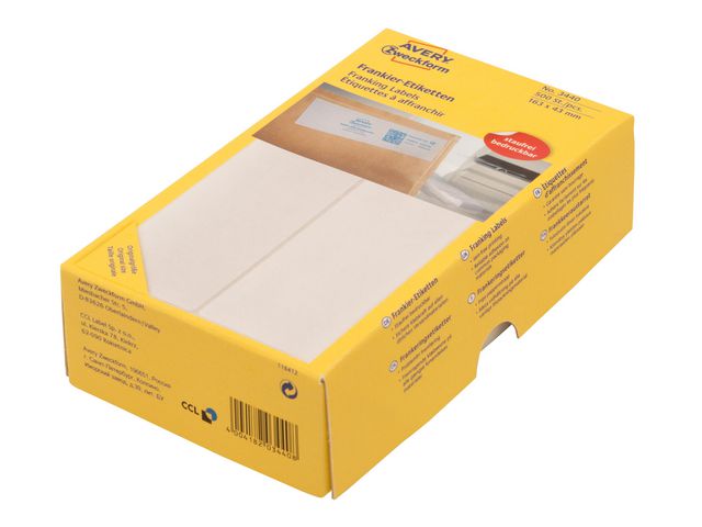 AVERY Etikett Frankering 128x38mm 500/fp | Emballage och lagerutrustning - Etiketter och godsmärkning - Frankeringsetiketter | Kontorsexperten