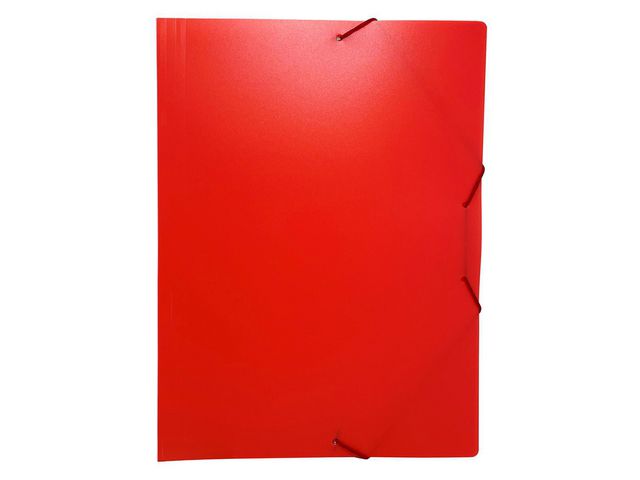 Gummibandsmapp plast A4 röd | Kontorsmaterial - Mappar och plastfickor - Gummibandsmappar 3-klaff - Plast | Kontorsexperten