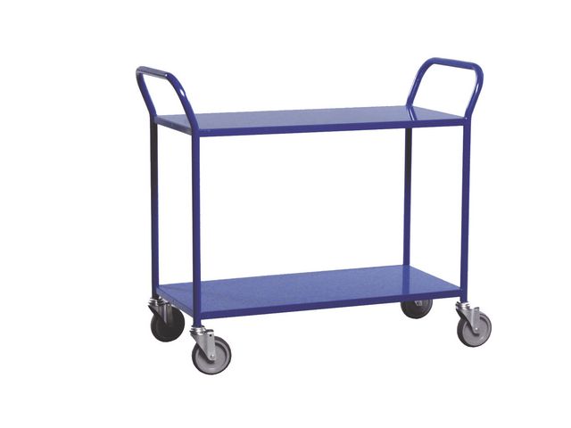 Bordsvagn 2 hyllplan Blå | Emballage och lagerutrustning - Lagerutrustning - Vagnar | Kontorsexperten
