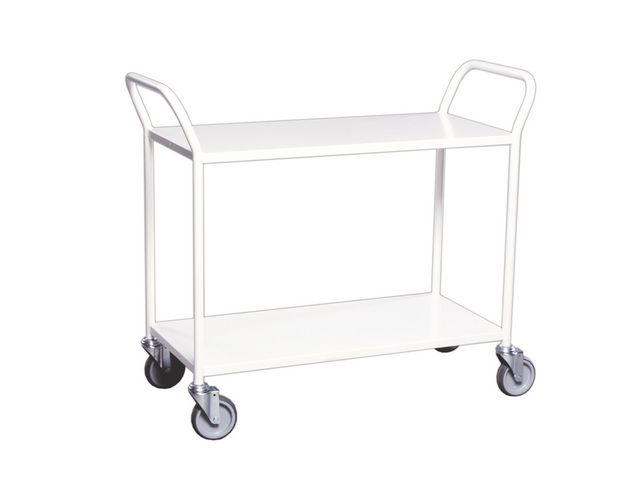 Bordsvagn 2 hyllplan Vit
