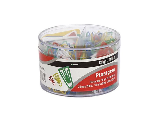Specialplast Plastgem 3 olika längder, blandade färger 420/fp | Kontorsmaterial - Till skrivbordet - Gem | Kontorsexperten