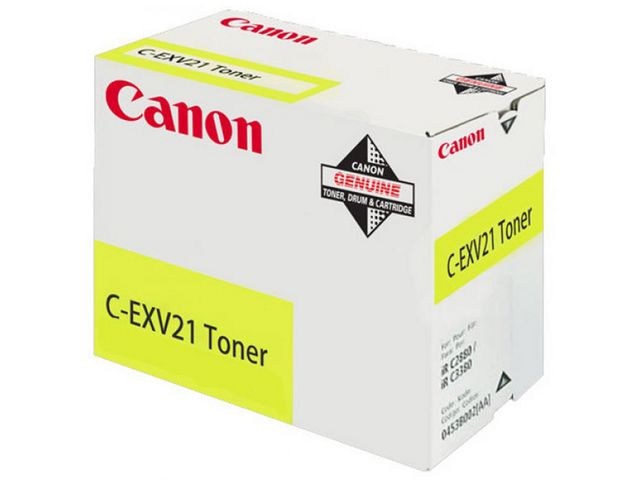 Canon Toner, C-EXV 21, gul, singelförpackning, 0455B002 | Toner och bläck - Tonerkassetter - Toner Canon | Kontorsexperten