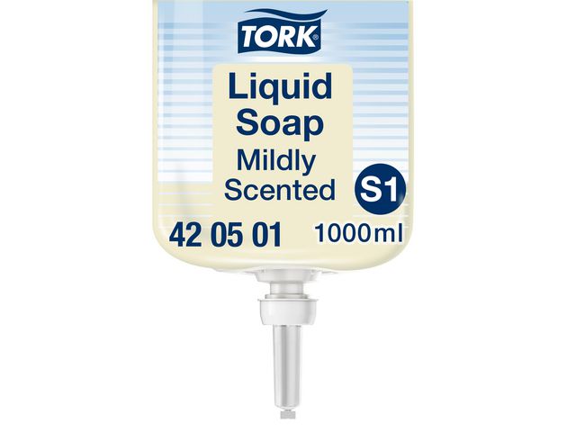 Tork Tvål S1 Mild Handtvätt ljusgul 1L | Städ och hygien - Tvål och hygien - Hygiensystem - Tork | Kontorsexperten