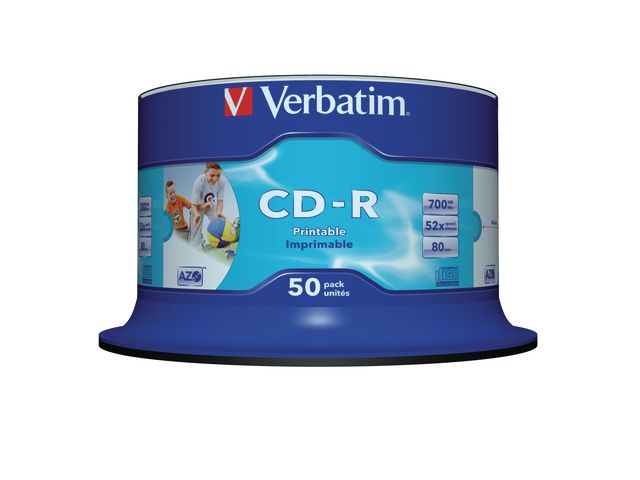 Verbatim CD-R 700MB Printable 50/fp | Datorprodukter - Lagring - CD-skivor | Kontorsexperten