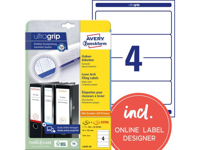 AVERY Etikett bred pärm 192x61mm 100/fp | Emballage och lagerutrustning - Etiketter och godsmärkning - Specialetiketter | Kontorsexperten