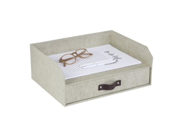 Bigso Box Skrivbordsförvaring Walter linne | Kontorsmaterial - Till skrivbordet - Blankettfack och Boxar | Kontorsexperten