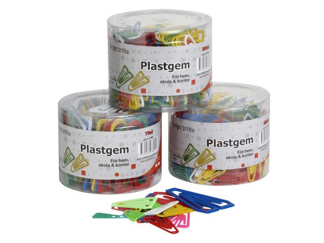 Specialplast Plastgem 25 mm, blandade färger 500/fp | Kontorsmaterial - Till skrivbordet - Gem | Kontorsexperten