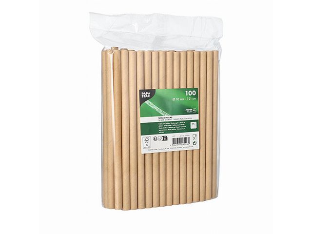 PAPSTAR Sugrör Shake papper 10mmx21cm brun 100/fp | Kök och servering - Engångsartiklar - Sugrör och Tandpetare | Kontorsexperten