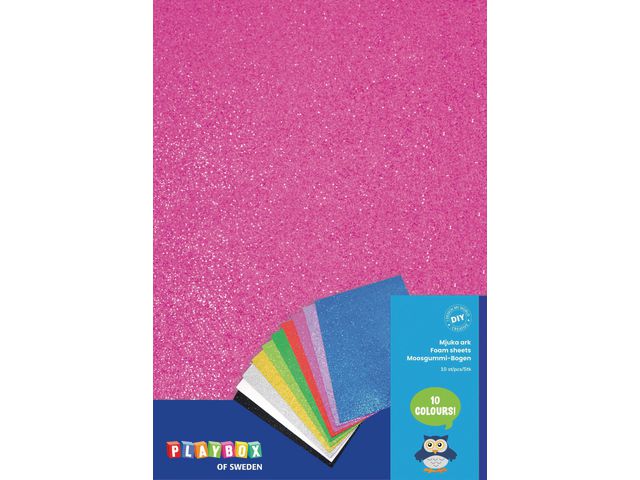 PLAYBOX Mossgummi glitter 20x30cm 10/fp | Skola och förskola - Hobbymaterial - Pyssel | Kontorsexperten