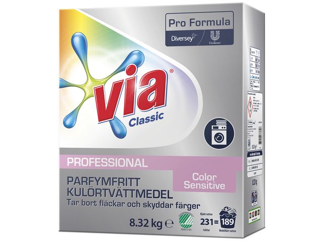 VIA Tvättmedel Pro Formula Color Sensitive 8,32kg