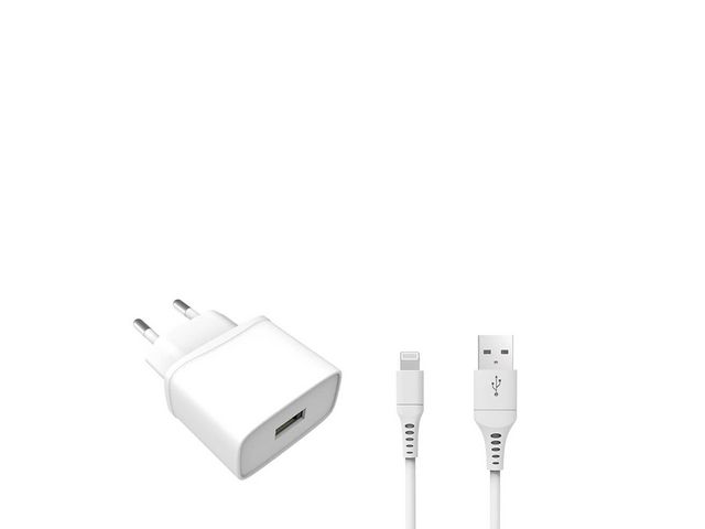 Gear by Carl Douglas Laddare Vägg 1xUSB 1A Lightning 1m | Datorprodukter - Surfplattor och smartphones - Laddare - Vägg | Kontorsexperten