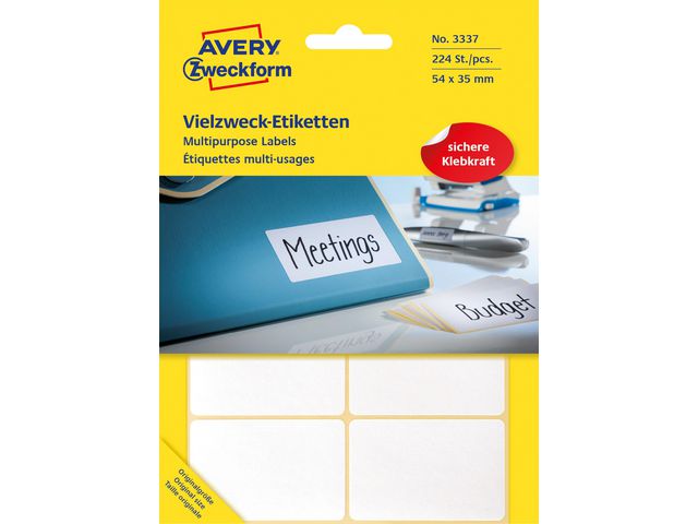 AVERY Etikett handskrift 54x35mm 224/fp | Emballage och lagerutrustning - Etiketter och godsmärkning - Multifunktionsetiketter | Kontorsexperten