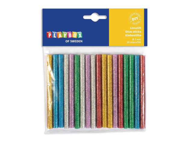 PLAYBOX Limstänger 7 mm glitter 18/fp | Skola och förskola - Bild och form - Klister och hobbylim | Kontorsexperten