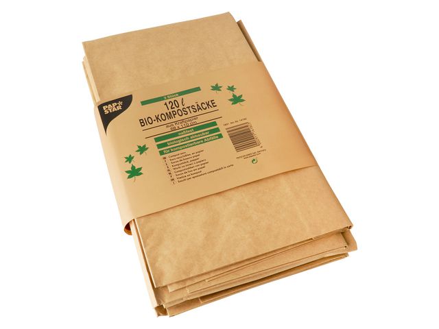 PAPSTAR Kompostpåse papp 120L brun 3/fp | Kök och servering - Engångsartiklar - Påsar | Kontorsexperten