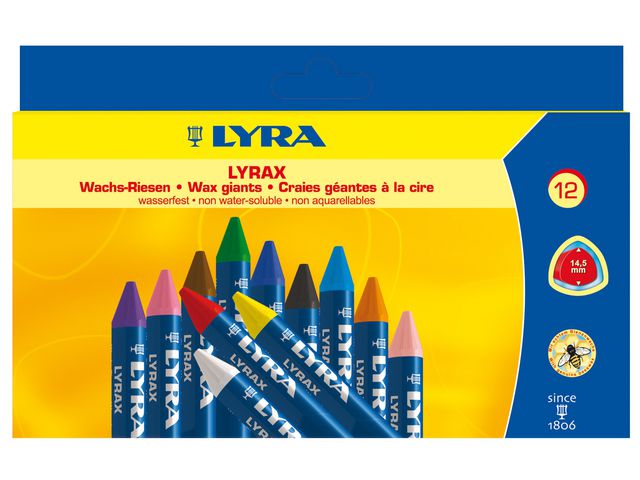 LYRA Bivaxkrita 12 färger | Skola och förskola - Bild och form - Kritor | Kontorsexperten