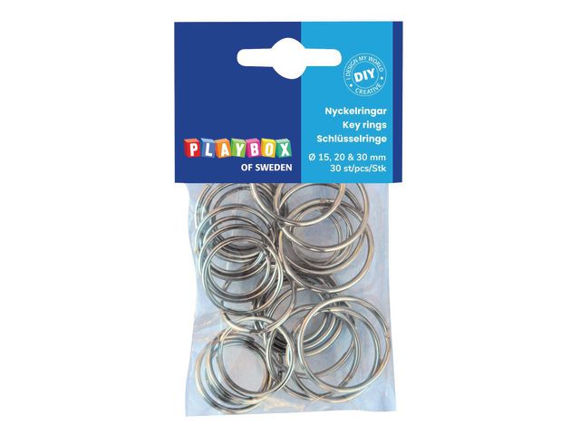 PLAYBOX Nyckelringar 30/FP 30/fp | Skola och förskola - Hobbymaterial - Lås, hakar, öglor och ringar | Kontorsexperten
