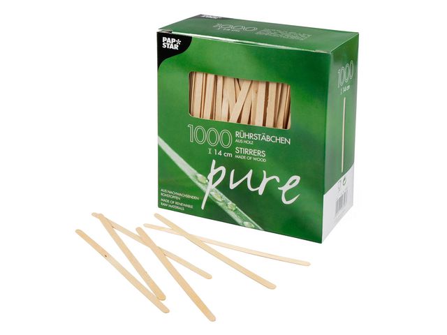 PAPSTAR Rörpinne Trä 14cm x 5mm 1000/fp | Kök och servering - Engångsartiklar - Engångsbestick | Kontorsexperten