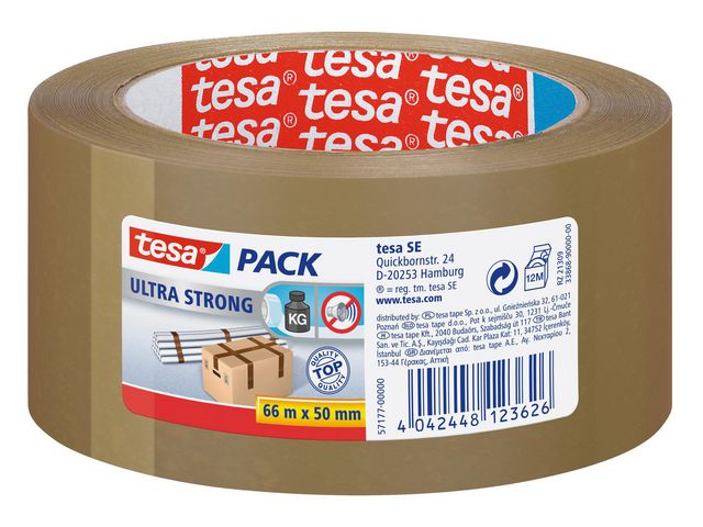 Produktfoto för tesa® Packtejp Ultra Strong 50mmx66m brun