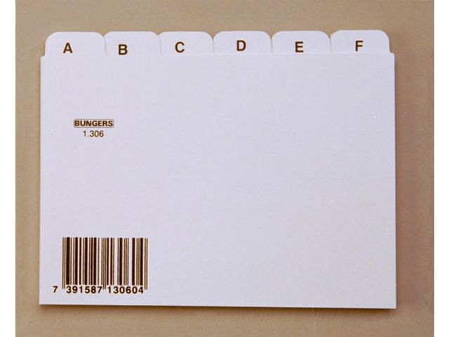 Büngers Ledkort register A6L A-Ö vit | Kontorsmaterial - Arkivering och kontorsförvaring - Kortlådor och tillbehör | Kontorsexperten