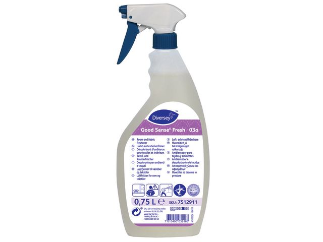 DIVERSEY Luktförbättrare Good Sense Fresh O3a, vätska, sprayflaska, Fresh, 750ml | Städ och hygien - Luktförbättrare - Sprayer och flaskor | Kontorsexperten
