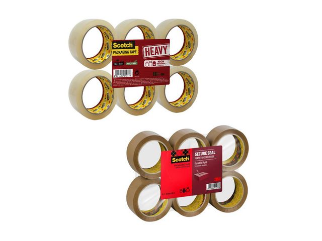 SCOTCH Packtejp Heavy 50mmx66m Klar 6/fp | Emballage och lagerutrustning - Packtejper - Packtejp PP | Kontorsexperten