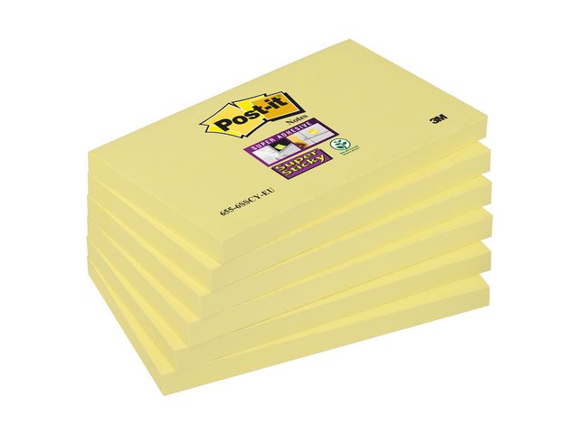 Post-it® Notes SS 76x127mm gul 6/fp | Kontorsmaterial - Notes och Post-It - Notes - Extra sticky | Kontorsexperten