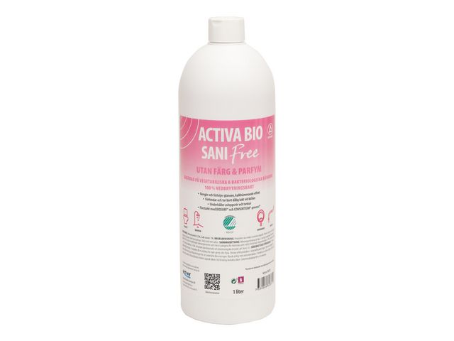 Activa Sanitetsrent Bio Sani Free 1L | Städ och hygien - Rengöringsmedel - Sanitetsrent | Kontorsexperten