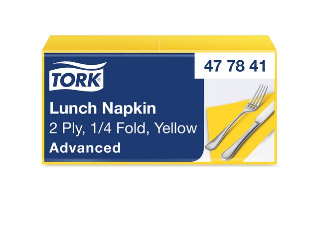 TORK Servett Lunch 2-lags gul 200/fp | Kök och servering - Servetter och dukar - Servett - 2-lagers | Kontorsexperten
