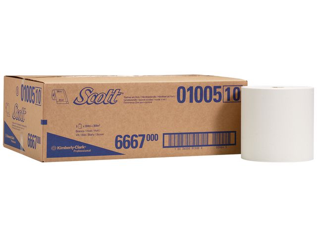 Scott® Rengöringspappersservett, Airflex, 1-lager, 200 mm, vit 6/fp | Städ och hygien - Toalettpapper och torkpapper - System - Kimberly Clark | Kontorsexperten