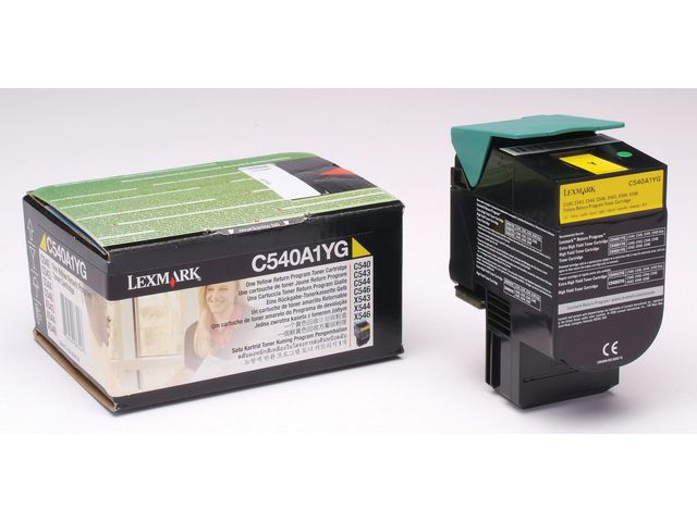 Lexmark Toner C540A1YG, gul, singelförpackning | Toner och bläck - Tonerkassetter - Toner Lexmark | Kontorsexperten