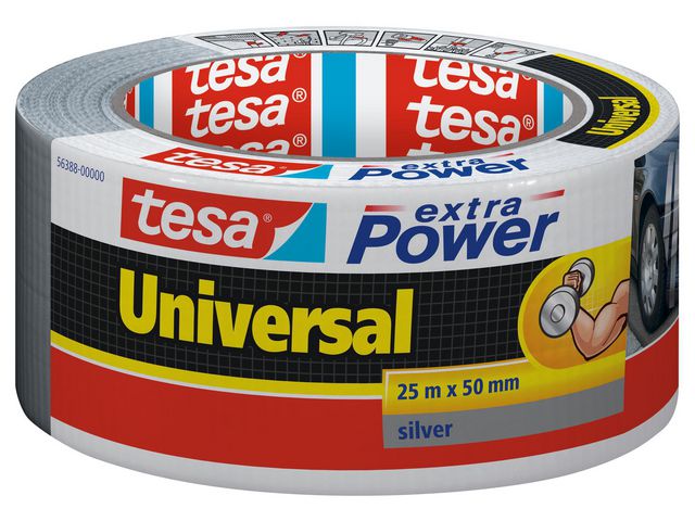 Produktfoto för tesa® Vävtejp Extra Power 50mmx25m silver
