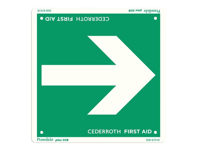 CEDERROTH Skylt riktningspil 20x20cm | Skyddsutrustning - Säkerhetsmärkning och skyltar - Skyltar | Kontorsexperten