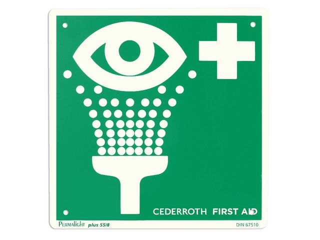 CEDERROTH Skylt Ögondusch | Skyddsutrustning - Första Hjälpen - Ögondusch | Kontorsexperten