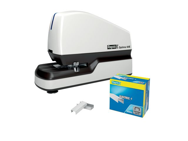RAPID Rapid Optima 60E för skrivbord, vit och svart | Kontorsmaterial - Till skrivbordet - Häftapparater - El | Kontorsexperten