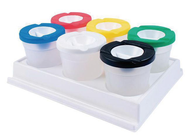 PLAYBOX Penselmugg i ställ | Skola och förskola - Målarfärg och tillbehör - Vattenkopp och tillbehör | Kontorsexperten